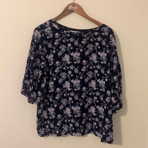 Navy Floral Loft Blouse
